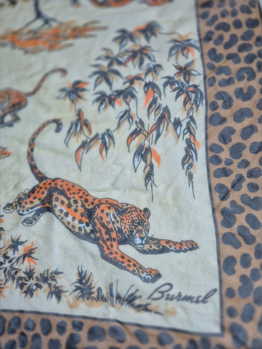 1960s-1970s.Vintage Boho Y2K Burmel Square Sheer Silk-Rayon Blend Scarf 23"×23" - Picture 7 of 9